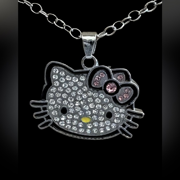 Hello Kitty Silver Rhinestone Pendant Necklace - Picture 2 of 5